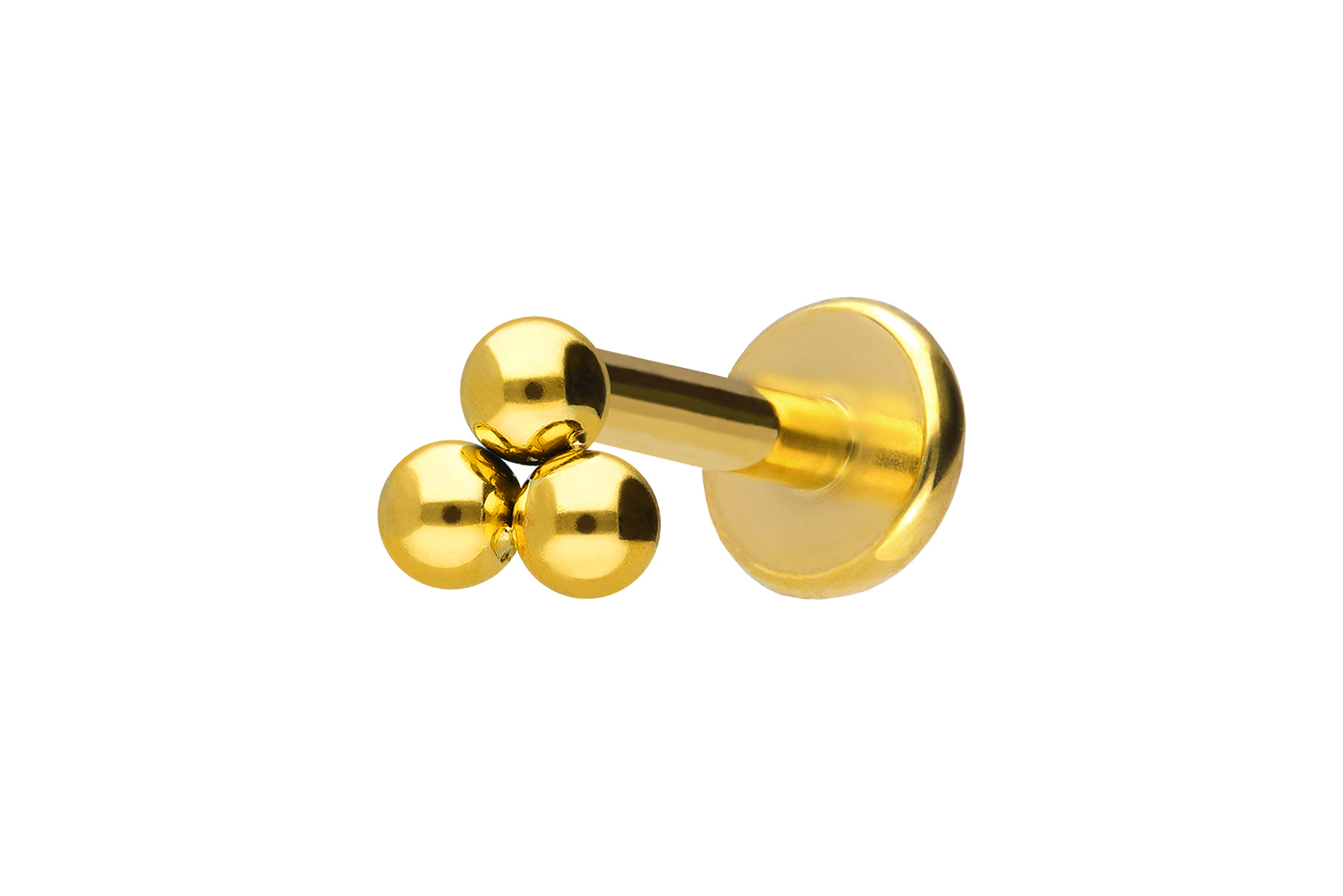 Titan Labret Piercing mit Innengewinde 3 KUGELN